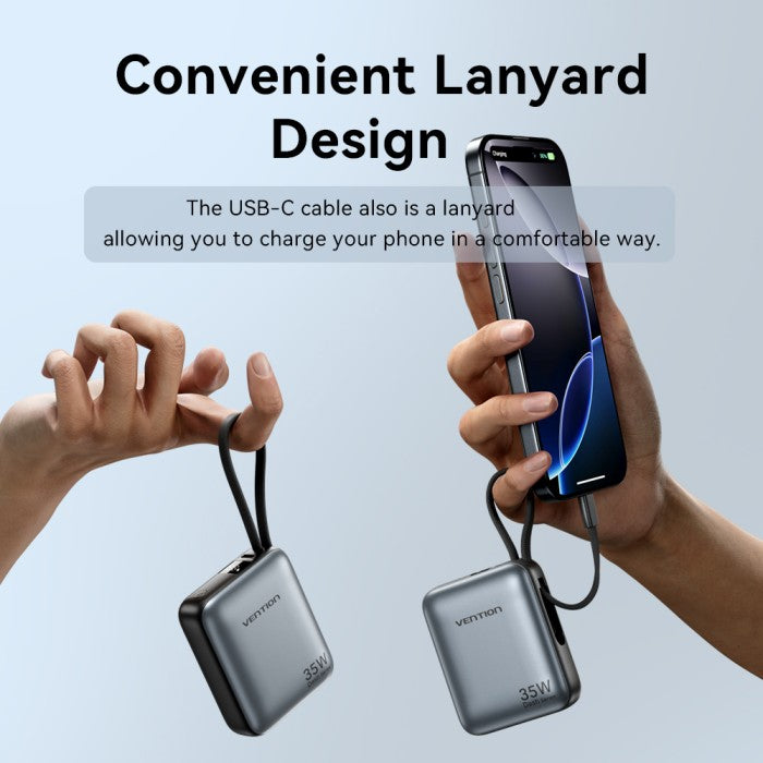 Vention Powerbank Dash Series 10.000mAh 35W PD PPS Built in Cable Fast Charging - FHE