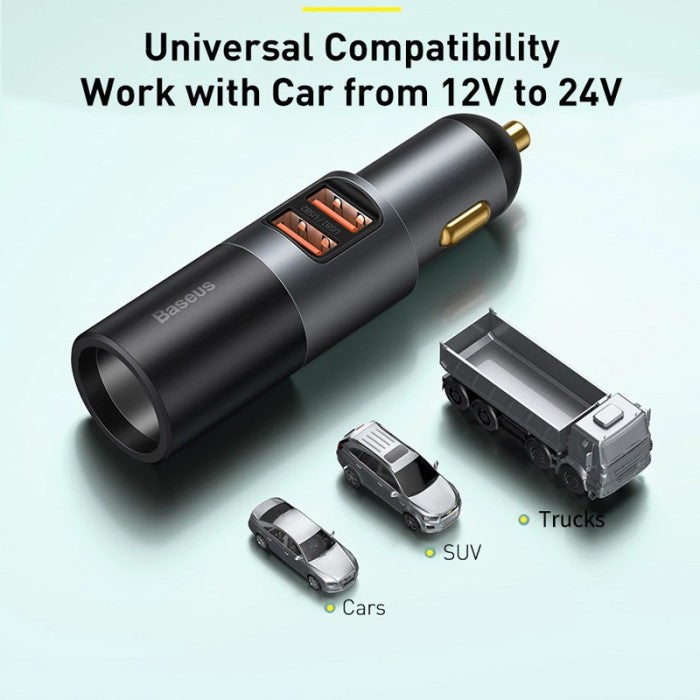 BASEUS Car Charger Fast Charging 120W U+U with Cigarette Lighter CCBT