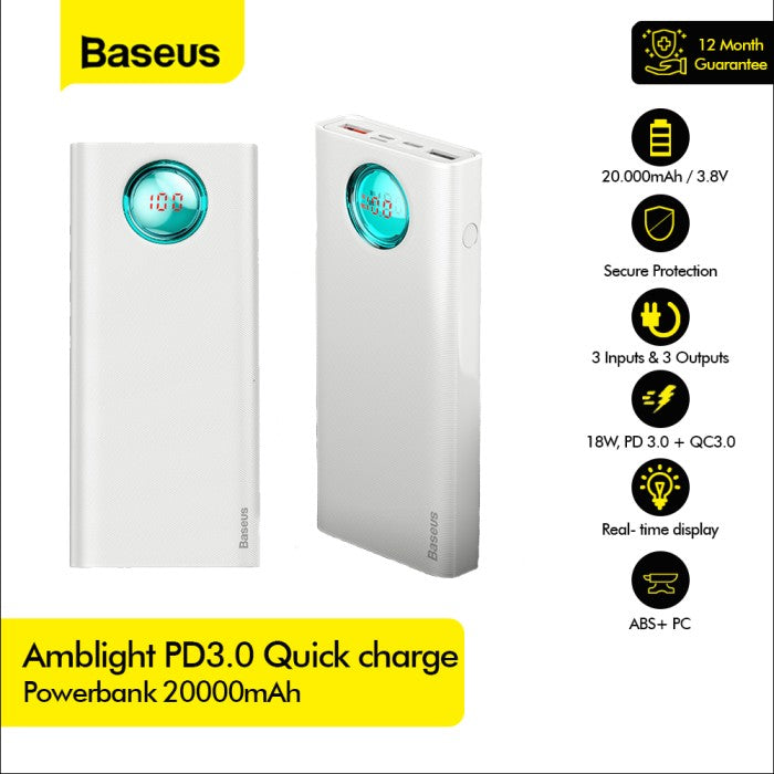 BASEUS Amblight PD3.0 Quick charge powerbank 20000mAh PPALL-L