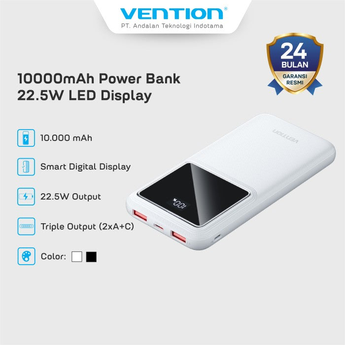 Vention Powerbank 10000Mah 22.5W LED Display - FHK