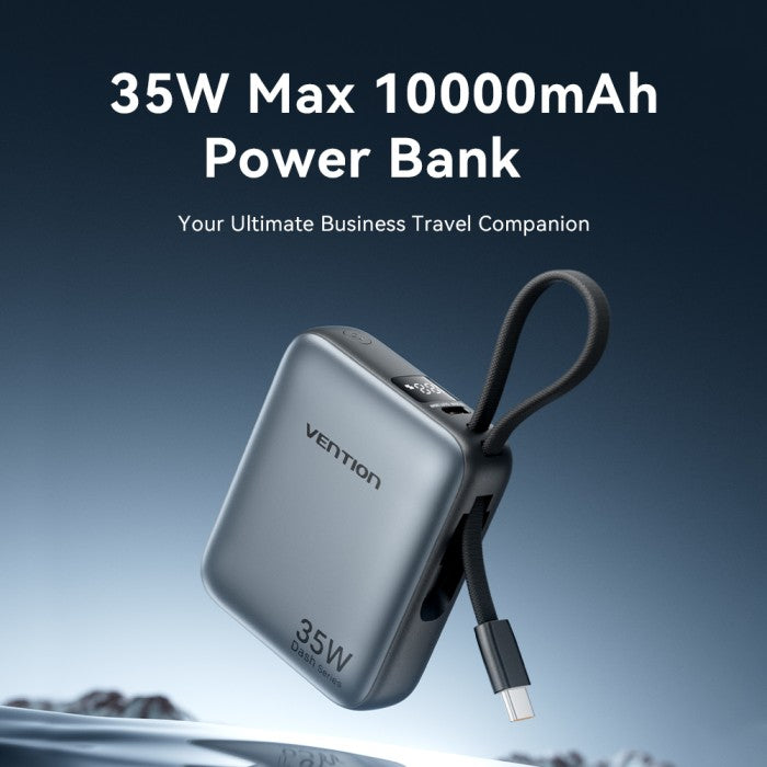 Vention Powerbank Dash Series 10.000mAh 35W PD PPS Built in Cable Fast Charging - FHE