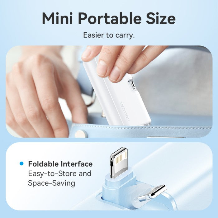 Vention Mini Powerbank 4800mAh USB Type C Lightning 22.5W Fast Charging - FHR