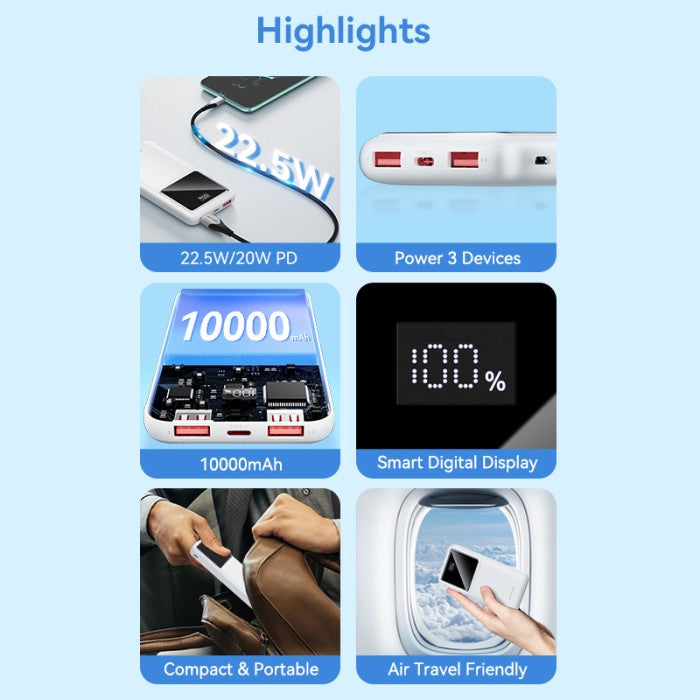 Vention Powerbank 10000Mah 22.5W LED Display - FHK