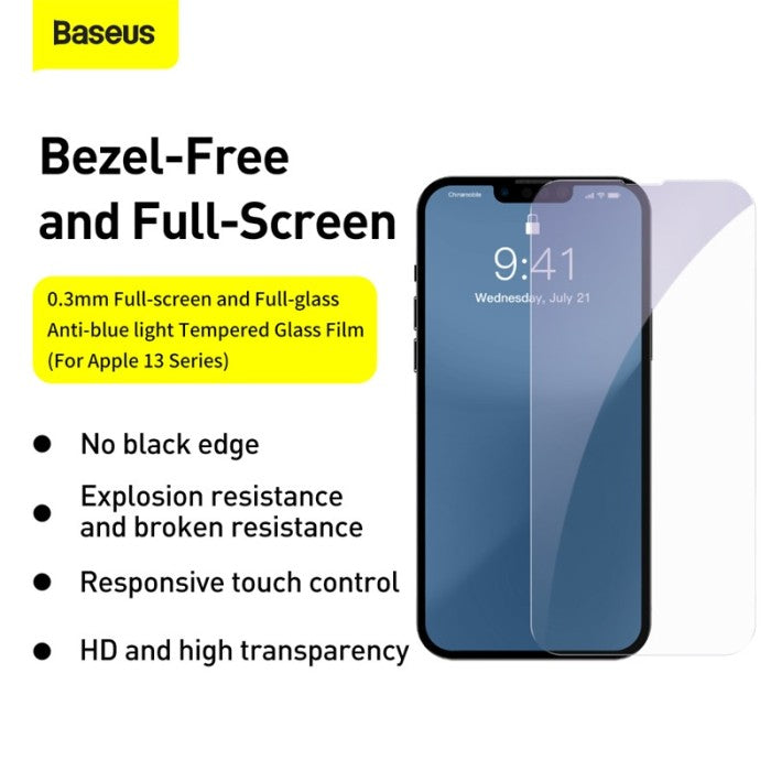 BASEUS Full-screen and Full-glass Tempered Glass Film For iP 13 ProMax