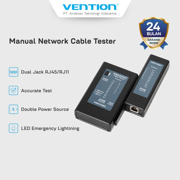 Vention Alat Penguji Manual Network Cable Tester RJ45 RJ11 - KEF