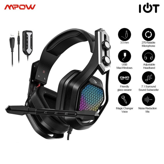 Mpow Iron Headphone Gaming With Microphone