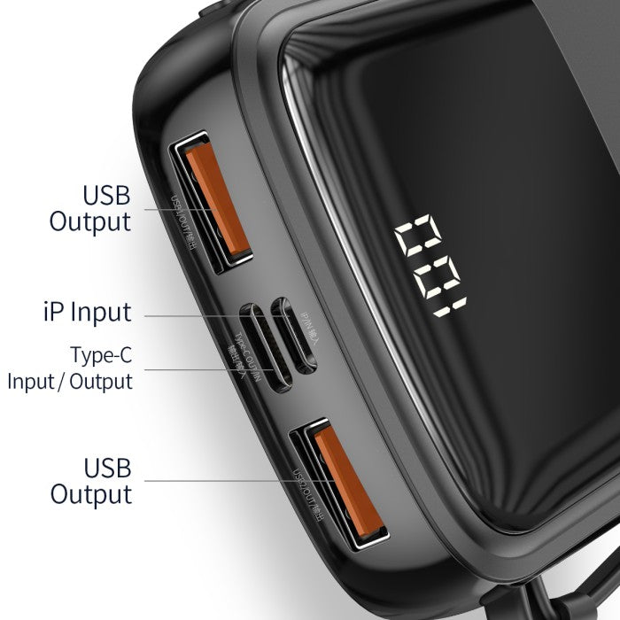 BASEUS Q pow Digital Display 3A Powerbank 10000mAh With IP Cable PPQD