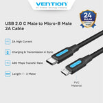 Vention Kabel Data Cable USB Type C to Micro B 2A Male to Male 1M 2M TPE - COV