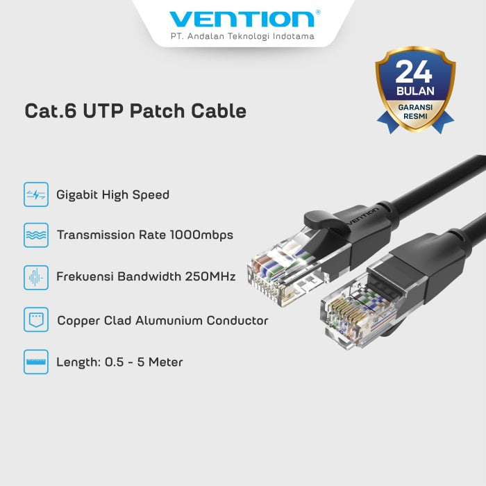 Vention Cable LAN RJ45 Cat 6.UTP Patch Gigabit Ethernet - IBE