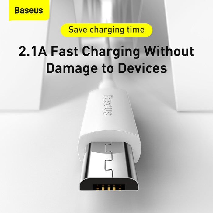 BASEUS Simple Wisdom Data Cable USB to Micro 2.1A (2pcs) - TZCAMZJ