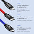 Baseus Three Primary Colors Kabel Charger 3in1 USB 1.2M - CAMLT-BSY