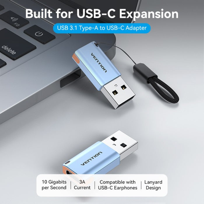 Vention Female Adapter USB A 3.0 to USB Type C With Lanyard - CUA