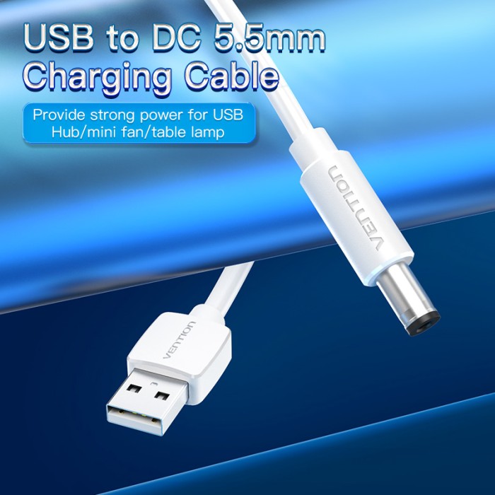 Vention Kabel Power Cord USB A to DC 5.5mm Tuning Fork Type - CEY
