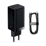 BASEUS Charger GaN3 Pro Fast 2C+U 65W EU with Cable Type-C CCGP