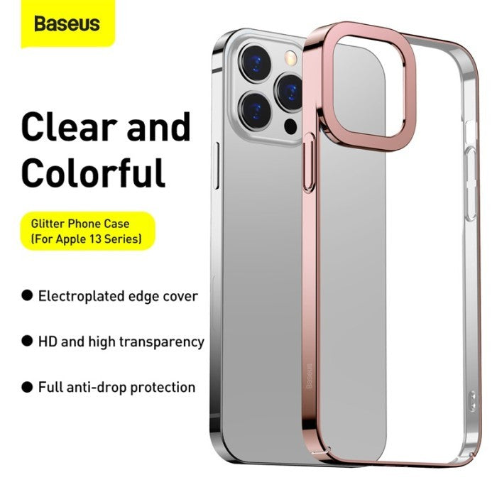 Baseus Glitter Phone Case For iP 13 Pro inch 2021 - Pink