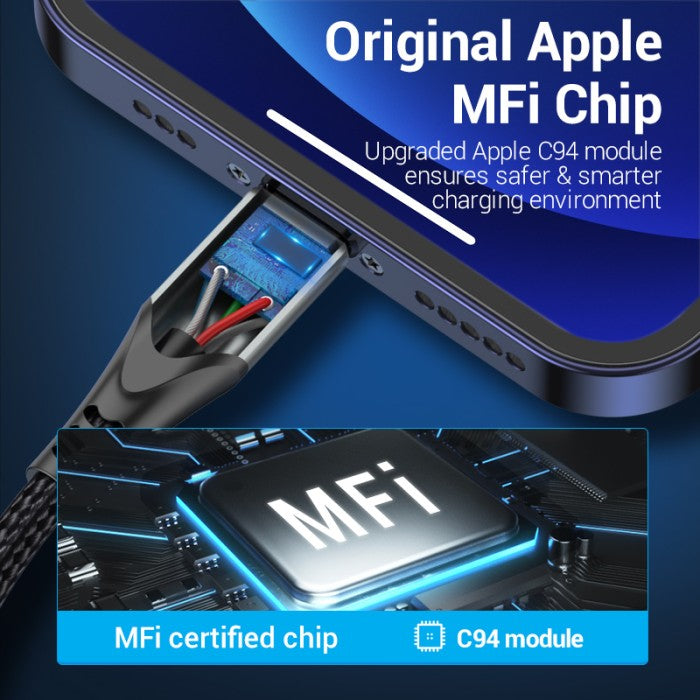 Vention Cable Charger USB C to Lightning 3A 20W MFI 2M - TAC