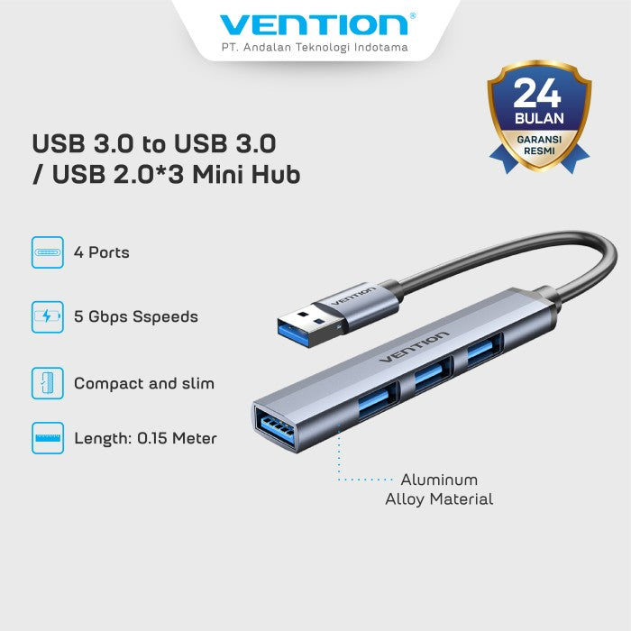 Vention USB 3.0 Hub 4 in 1 Slim Mini Hub - CKOHB