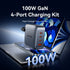 Vention Dash Series Kepala Charger Gan 4 Port USB Type A/C 100W 30W Bundling Cable USB Type C to C 5A 100W PD PPS 480Mbps 1M - TZ-FET