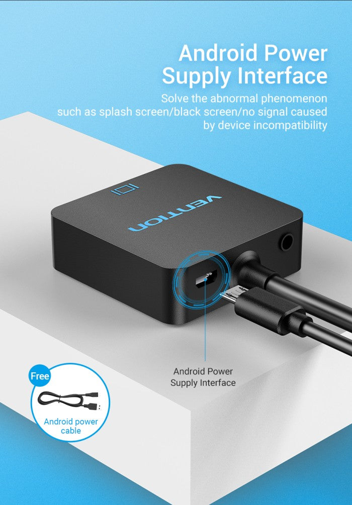 Vention Converter HDMI to VGA Female MicRO USB Audio Port 1080P 60Hz - ACR