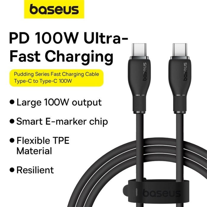 Baseus Pudding Series Fast Charging Cable Type-C to Type-C 100W 2M