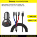 Baseus Digital Display Dual USB 4.8A Car Charger 24W+3in1 USB - TZCCBX