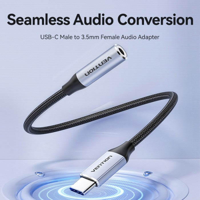 Vention Kabel Adapter USB Type C to Aux 3.5mm Converter Earphone Jack DAC Aluminium Alloy - BID