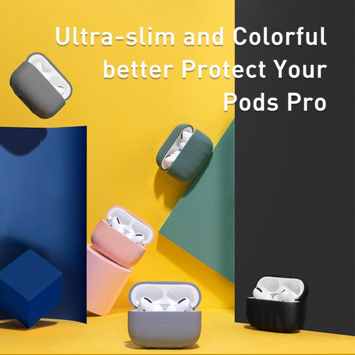 BASEUS Shell Pattern Silica Gel Case For Pods Pro - WIAPPOD-BK