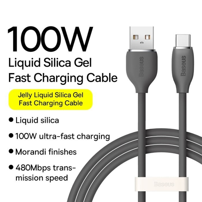 Baseus Jelly Silica Gel Kabel Charging USB Type A to C 1.2M - CAGD