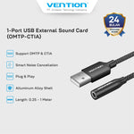 Vention Kabel USB External Sound Card to Jack Audio Aux 3.5mm Cable OMTP-CTIA - CVE