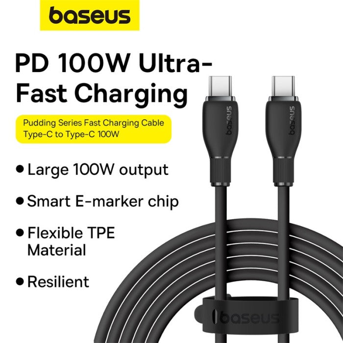 Baseus Pudding Series Fast Charging Cable Type-C to Type-C 100W 2M