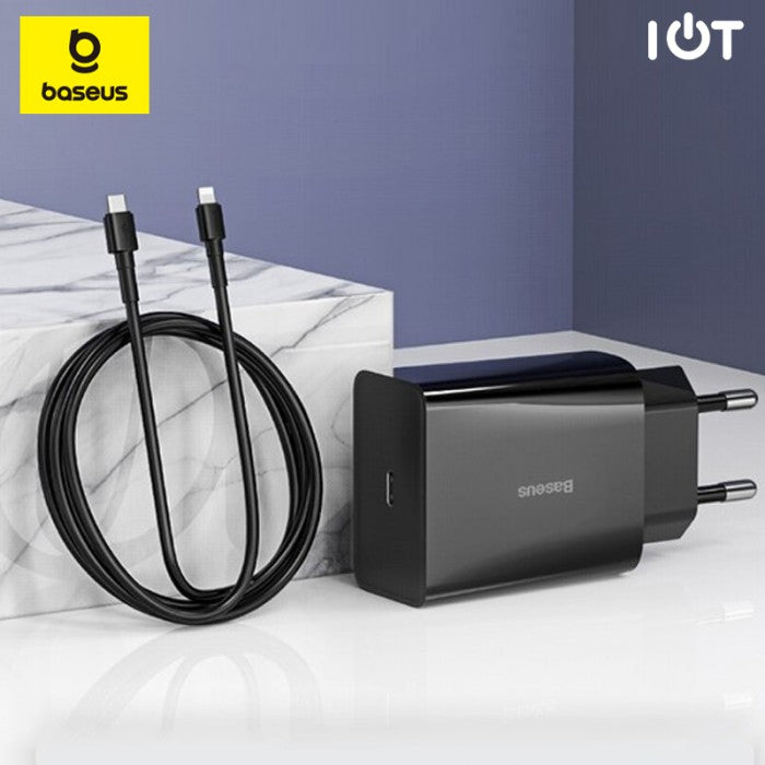 Baseus Speed Mini Quick Charger 1C 18W with Cable type C to iP 1m