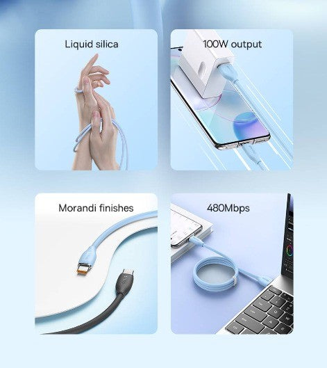 BASEUS Kabel USB to type-C 100w Fast Charging Jelly Silica Gel CAGD