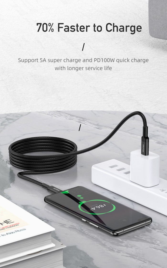 Awei PD 100W Fast Charging Cable CL-117T