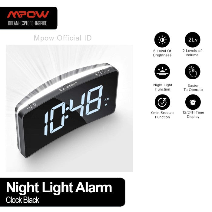 MPOW Pictek Projection Alarm Clock 5'' LED Curved-Screen - GEHM430B