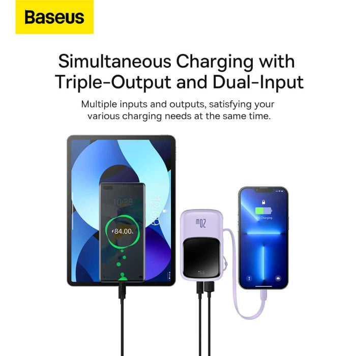 Baseus Qpow Powerbank Digital 20000mAh 20W + Kabel Lightning - PPQD-H