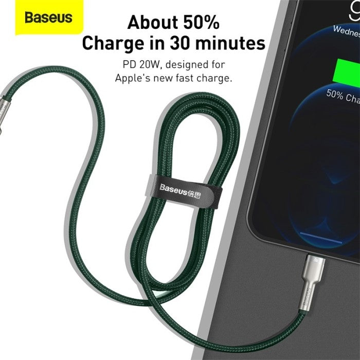BASEUS Cafule Series Metal Data Cable Type C to iP PD 20W 1m- CATLJK-A