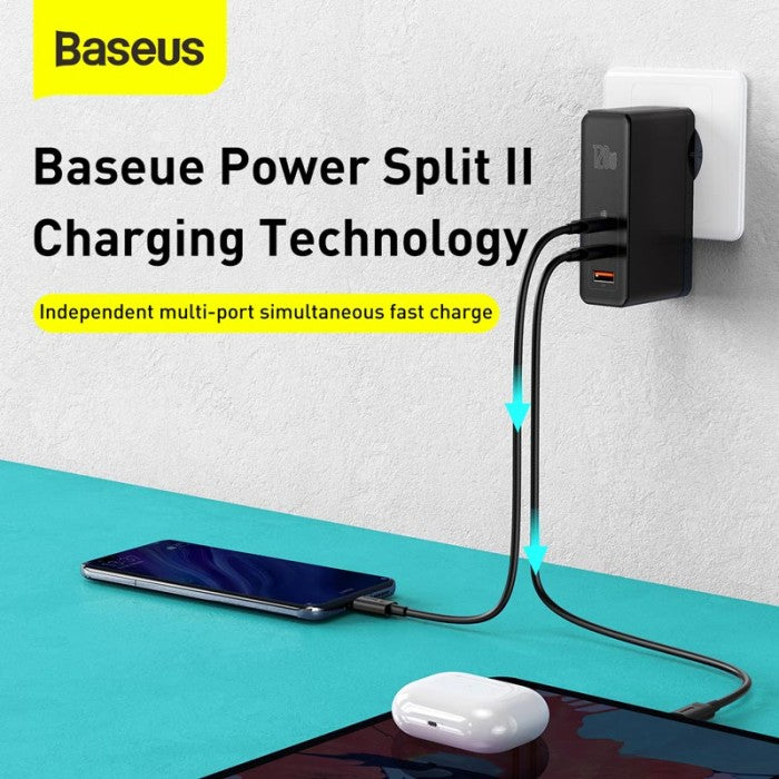 BASEUS Wall Charger GaN Mini Quick Charge PD C+C+A 120W - CCGAN-J