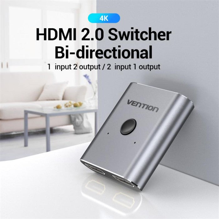 Vention HDMI Switcher Splitter 2 in 1 Out / 1 in 2 Out Bi-Directional - AFU