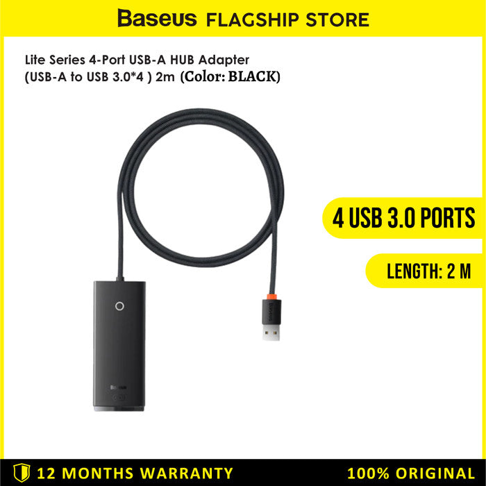 Baseus Lite Series USB Type C HUB to USB 3.0 4IN1 Ports - WKQX03000