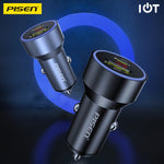 PISEN Car Charger Digital Dual Port USB 30W + USB C 20W - LP-CC14