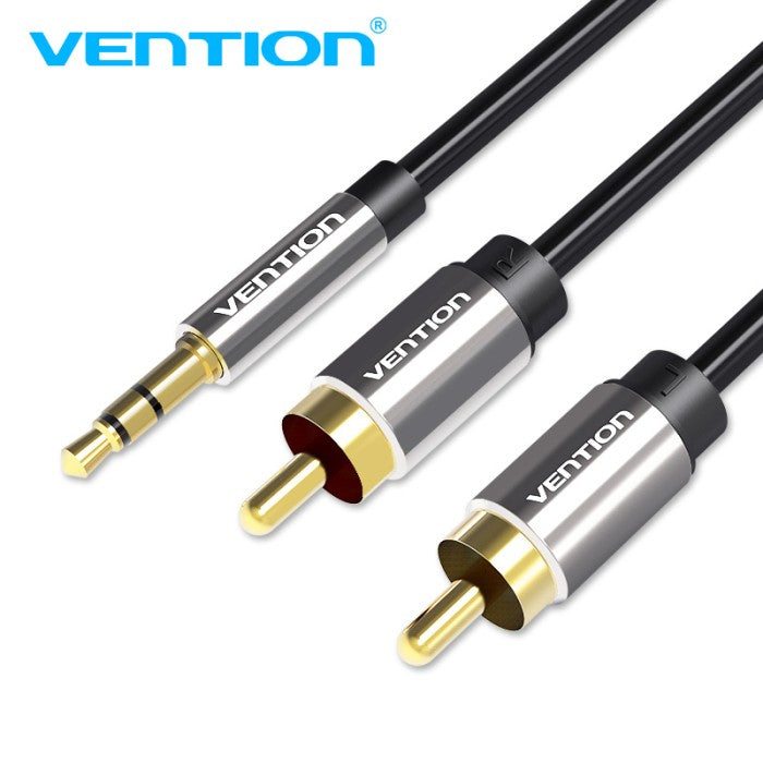 Vention Kabel Adapter Cable  Audio 3.5mm Male to 2 RCA Male High Quality 1M 3M 5M 8M - BCF