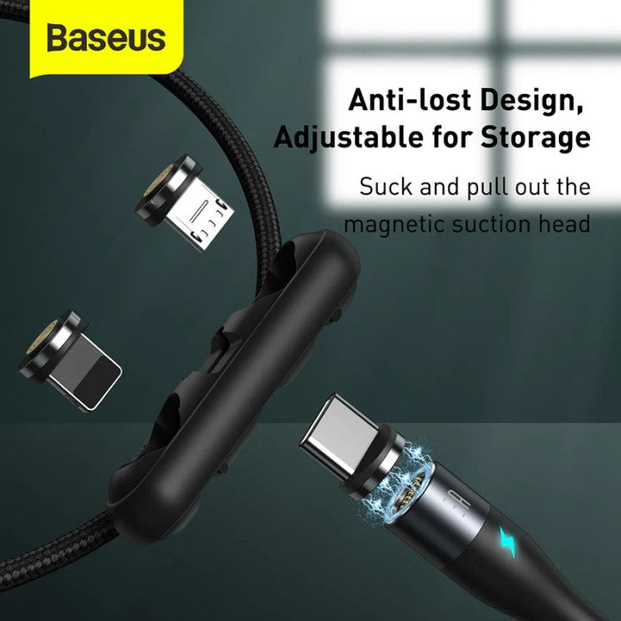 Baseus Zinc 3in1 Magnetic Safe Kabel Charger USB to M+L+C 5A 1m
