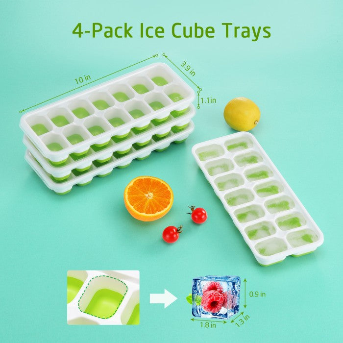 MPOW - Omorc Ice Cube Trays, 4 pack, Easy Release BPA Free MECP218