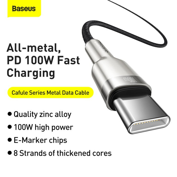 BASEUS Cafule Series Metal Data Cable C to C 100W 1m -CATJK-C