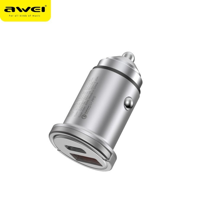 AWEI Car Charger Dual Port USB A+C 45W C-708