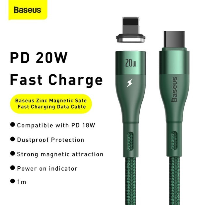 BASEUS Zinc Magnetic Safe Fast Charging Cable C to IP 1m PD 20W CATLXC