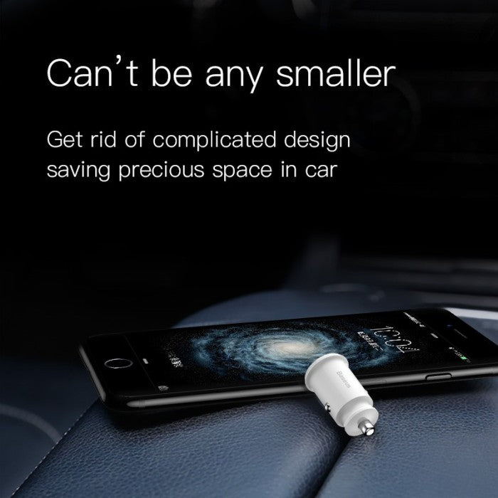 Baseus Grain Fast Car Charger Dual Port USB 5V 3.1A