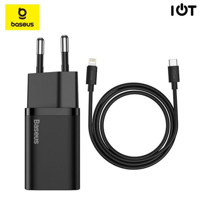 BASEUS Super Si Charger 1C 20W with Cable Type-C to iP 1m - TZCCSUP-B