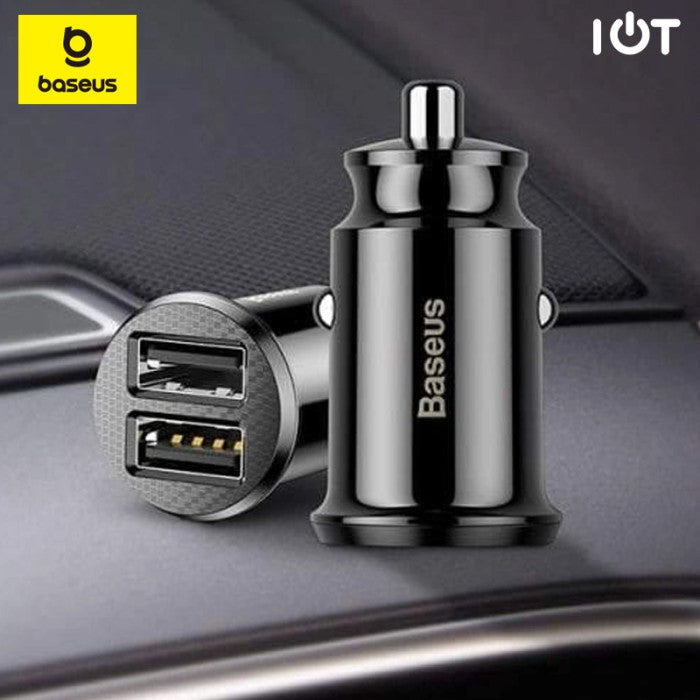 Baseus Grain Fast Car Charger Dual Port USB 5V 3.1A