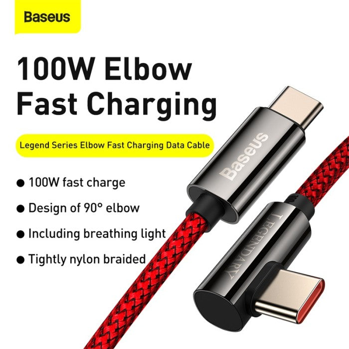 BASEUS Legend Series Elbow Fast Charging Data Cable Type-C to C 100W